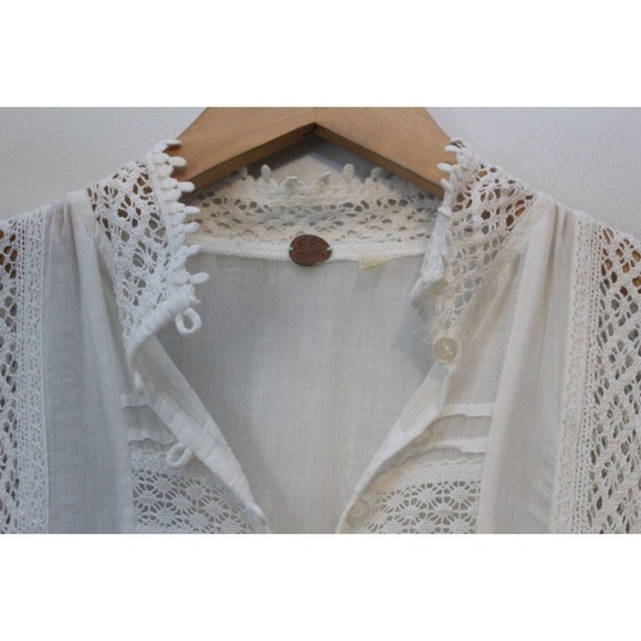 FP One Free People Sydney Dress Ivory Crochet Lace No Belt Womens Size XS H14560 - Picture 6 of 16